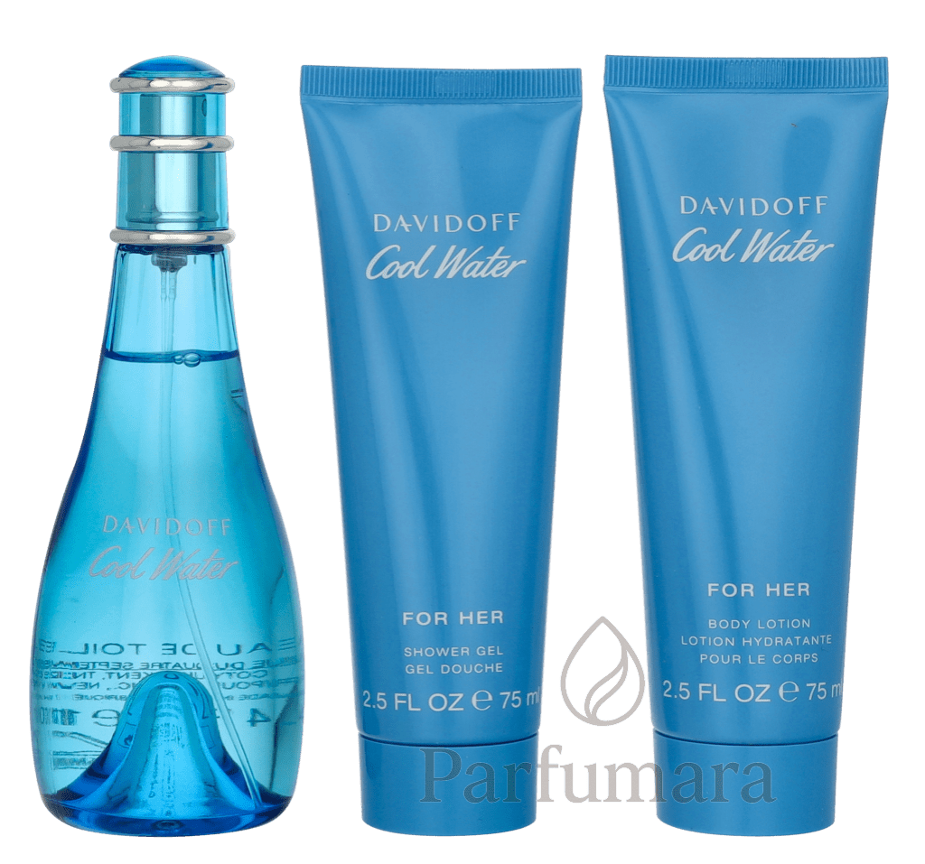 Davidoff Cool Water Woman Giftset Edt Spray 100ml/Body Lotion 75ml/Shower Gel 75ml 250 ml