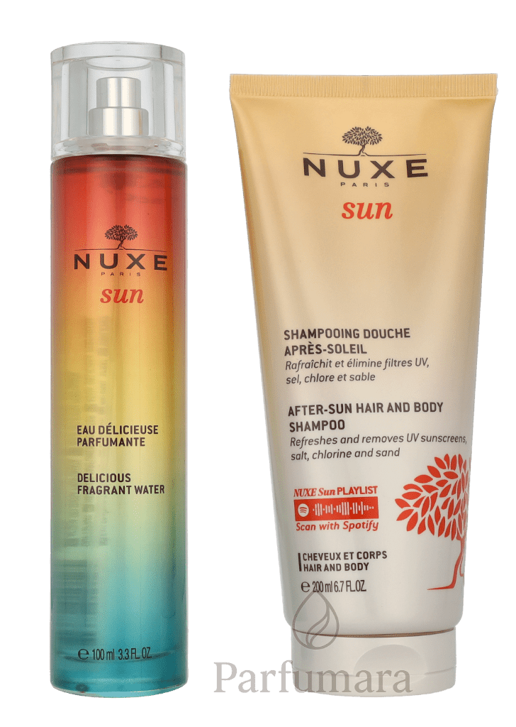 Nuxe Sun The Smell Of Summer Set Delicious Fragrant Water Spray 100ml/After Sun Hair & Body Shampoo 200ml 300 ml