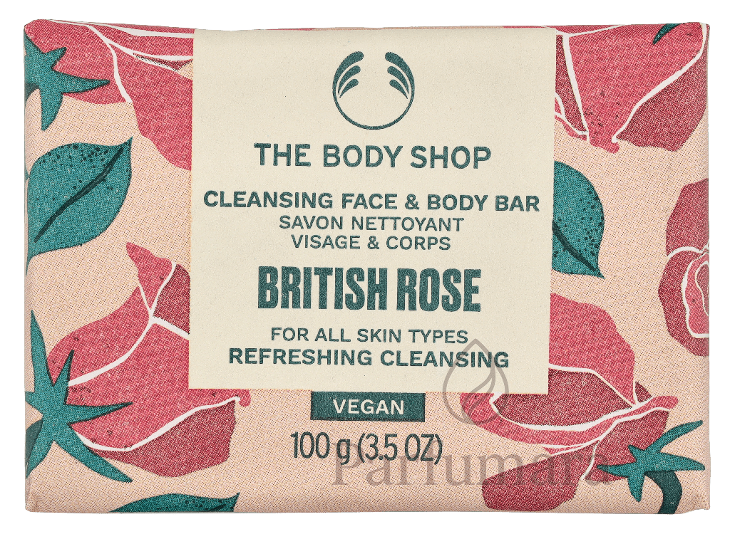 The Body Shop British Rose Cleansing Face & Body Bar 100 g