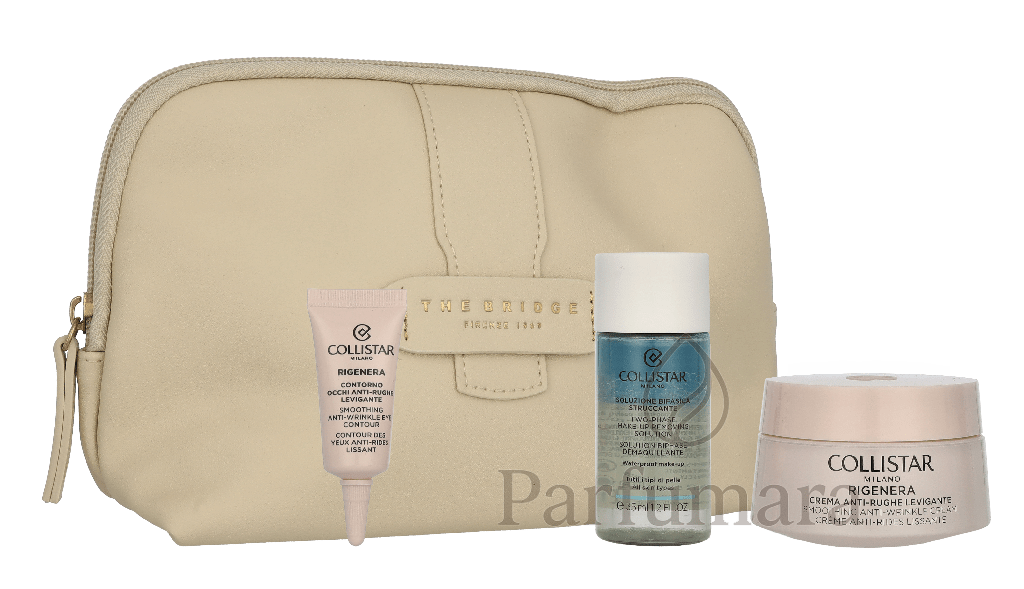 Collistar Rigenera Set Rigenera Smoothing Anti - Wrinkle Cream 50 ml / Mini Bifase Cleanser 35 ml / Mini Rigenera Eye Contour 5 ml / Pouch 90 ml