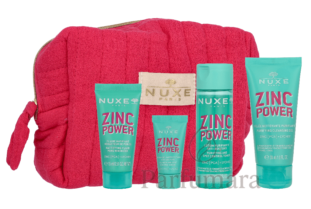 Nuxe Zinc Power Travel Kit Cleansing Gel 50Ml/Toner 30Ml/Serum 5Ml/Fluid 15Ml 100 ml