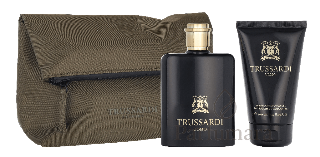 Trussardi Uomo Geschenkset Eau de Toilette 100ml/Shampoo & Shower Gel 100ml/Beauty Bag 200 ml