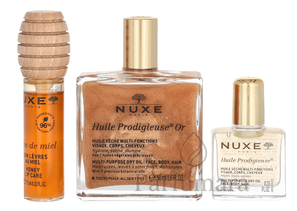 Nuxe The Infinite Glow Giftset Huile Prodigieuse 50ml/Huile Prodigieuse 10ml/Reve De Miel Lip Honey 10ml 70 ml