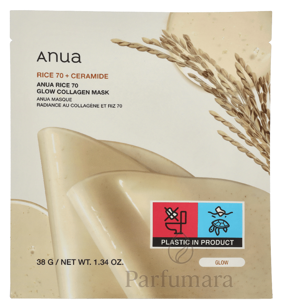 Anua Rice 70 + Ceramide Glow Collagen Mask 38 g