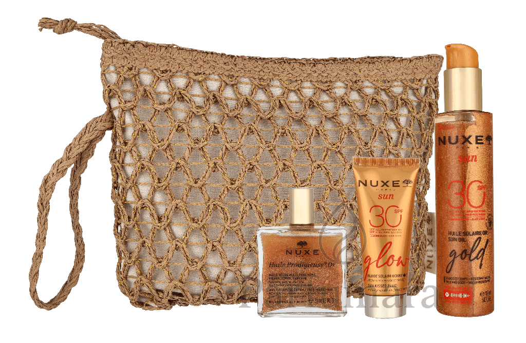 Nuxe Sun Glow Set Tanning Oil SPF30 150ml/Glow Sun - Kissed Fluid SPF30 40ml/Huile Prodigieuse Multi - Purpose Dry Oil 50ml 240 ml