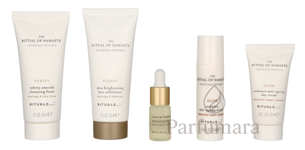Rituals Namaste Set Cleansing Foam 30ml/Exfoliator 30ml/Booster 4ml/Serum 10ml/Day Cream 10ml 84 ml