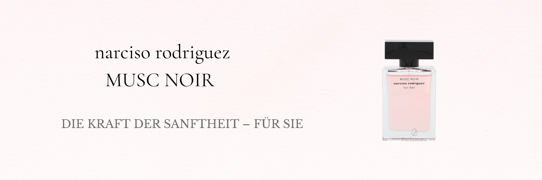 Ein rosa Parfümfläschchen mit schwarzem Verschluss