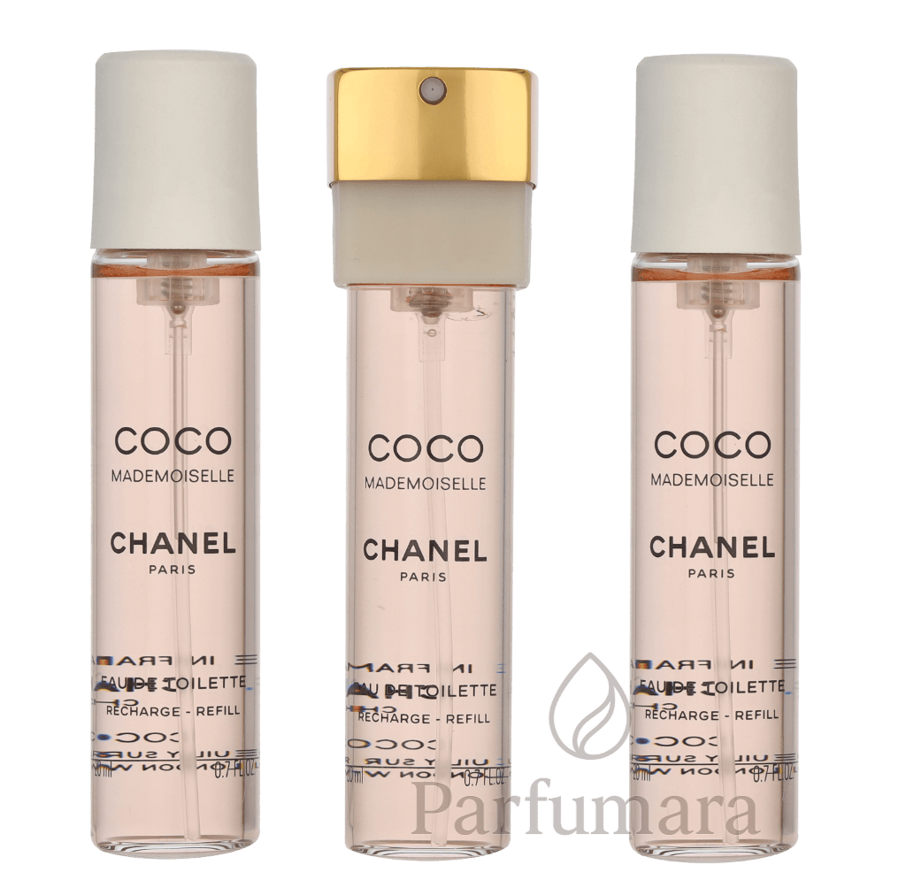 Chanel Coco Mademoiselle Giftset 3x Edt Spray Refill 20Ml - Twist and Spray - Purse Spray 60 ml