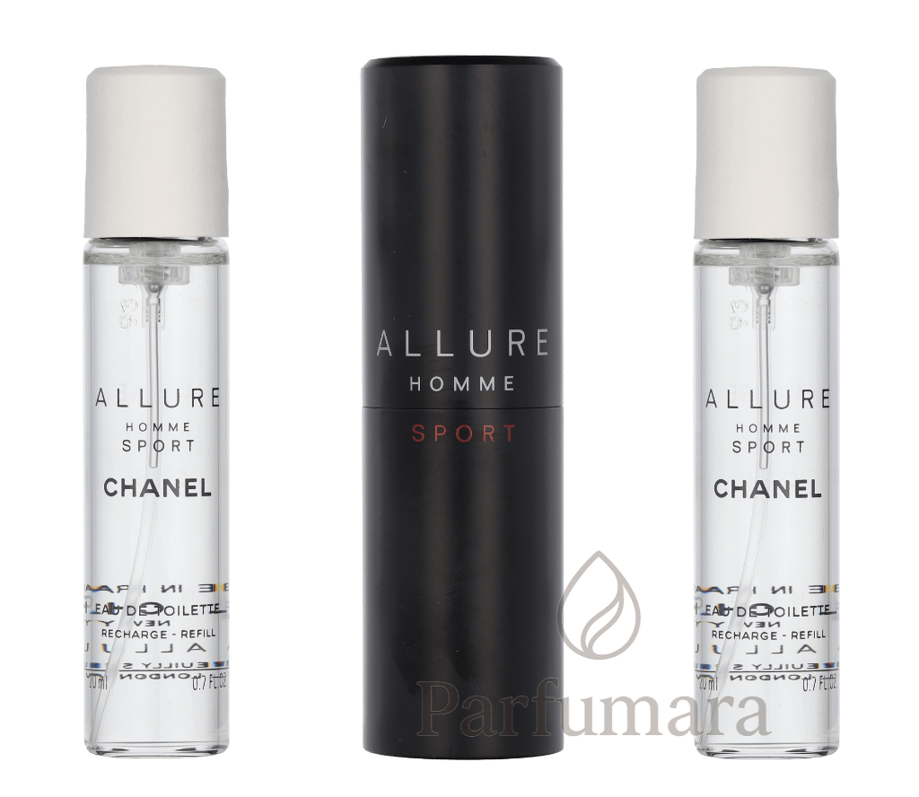 Chanel Allure Homme Sport Giftset 2x Edt Spray Refill 20Ml/ 1 Edt Spray 20ML 60 ml