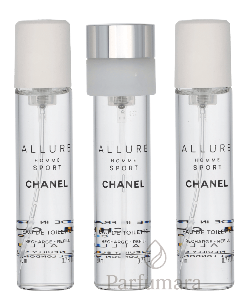 Chanel Allure Homme Sport Giftset 3x Edt Travel Spray Refill 20Ml - Twist and Spray 60 ml