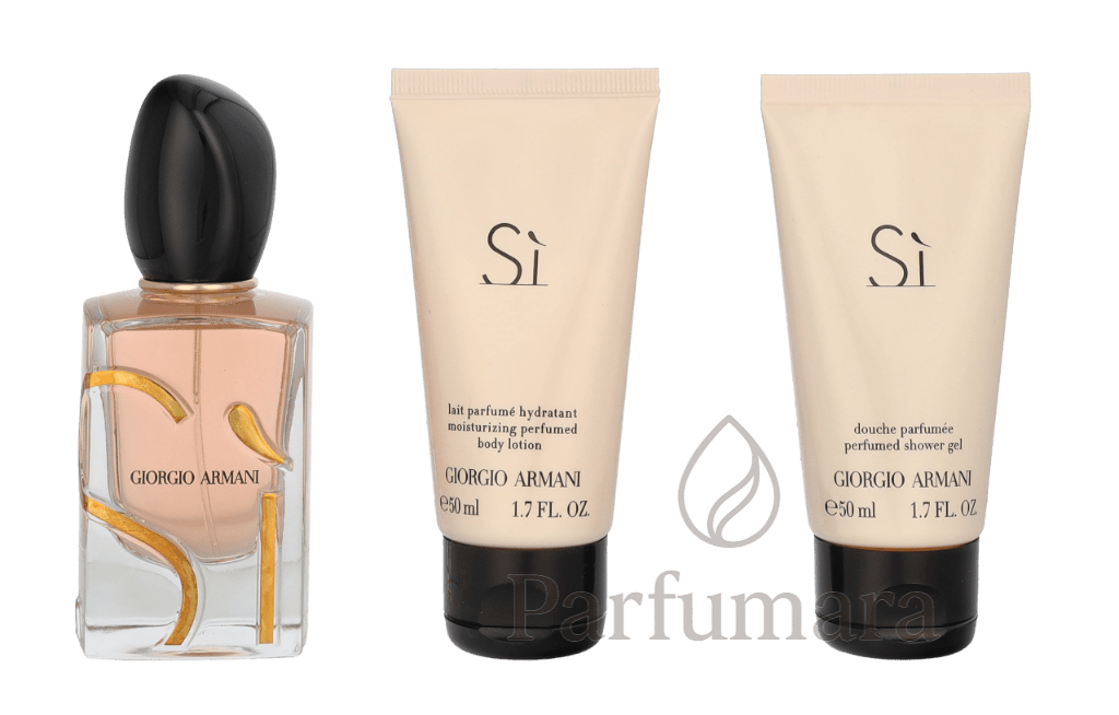 Armani Si Giftset Edp Spray 50ml/Body Lotion 50ml/Shower Gel 50ml 150 ml