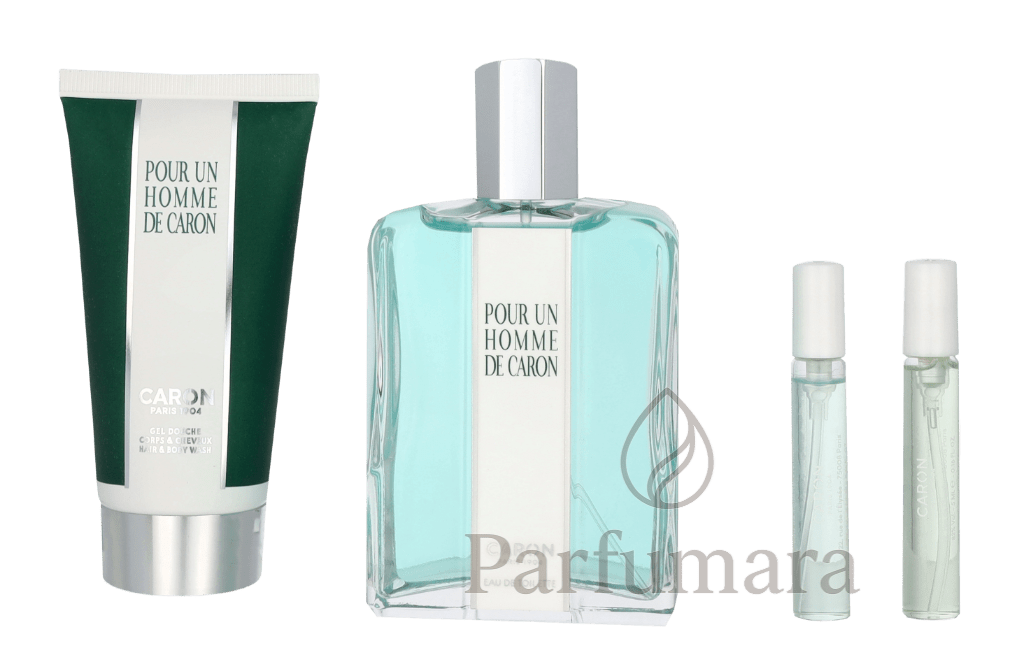 Caron Pour Un Homme De Caron Giftset Edt Spray 125ml/Shower Gel 75ml/Le Matin Travel Spray 5ml/Le Soir Travel Spray 5ml 210 ml