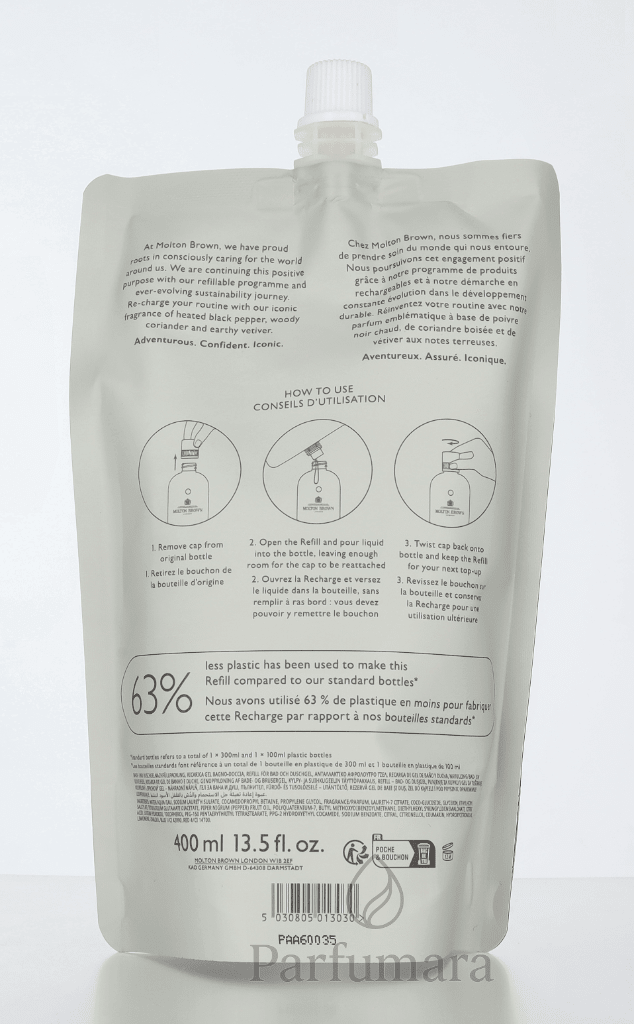 Molton Brown Re - Charge Black Pepper Bath & Shower Gel Refill 400 ml