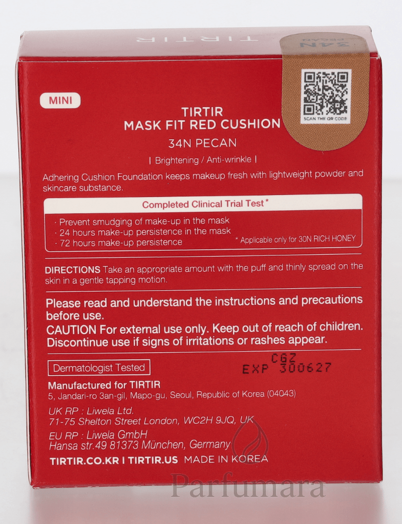 Tirtir Mask Fit Red Mini Cushion Foundation 34N Pecan 4,5 g