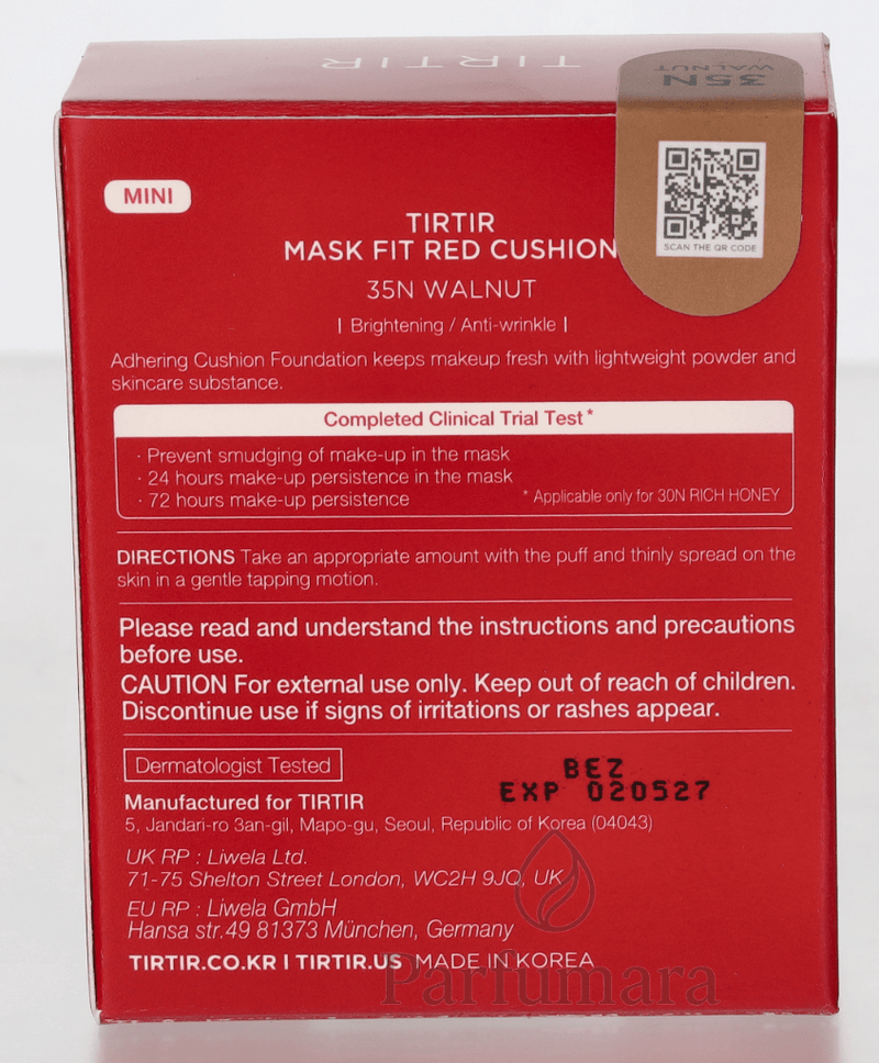 Tirtir Mask Fit Red Mini Cushion Foundation 35N Walnut 4,5 g