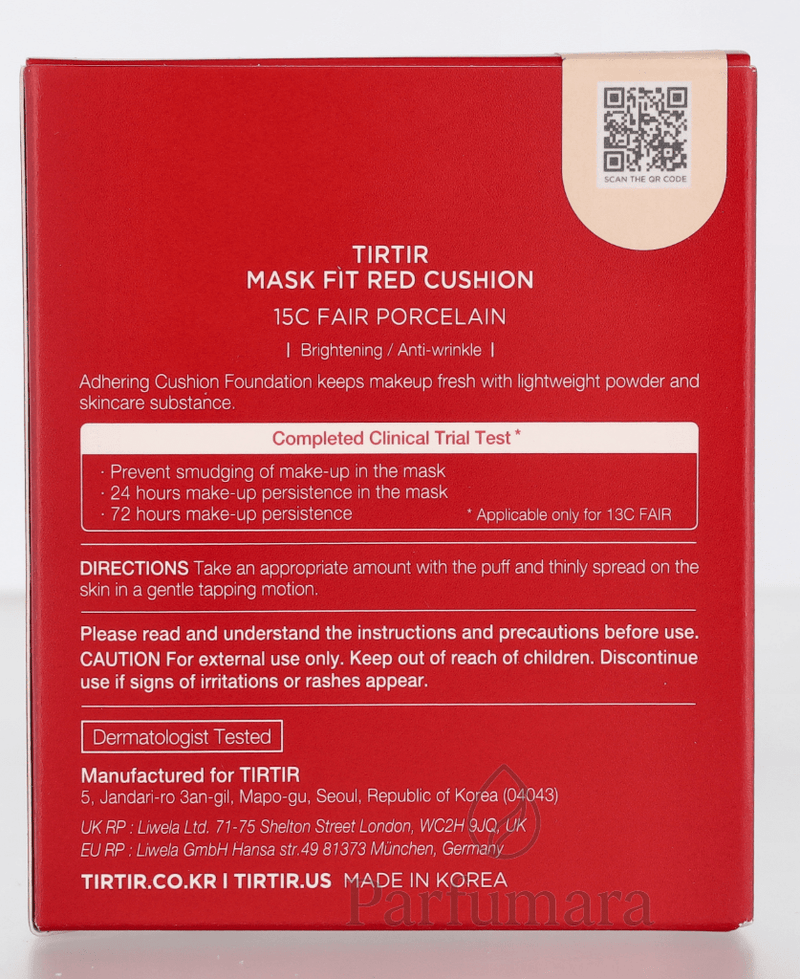 Tirtir Mask Fit Red Cushion Foundation SPF40 15C Fair Porcelain 18 g