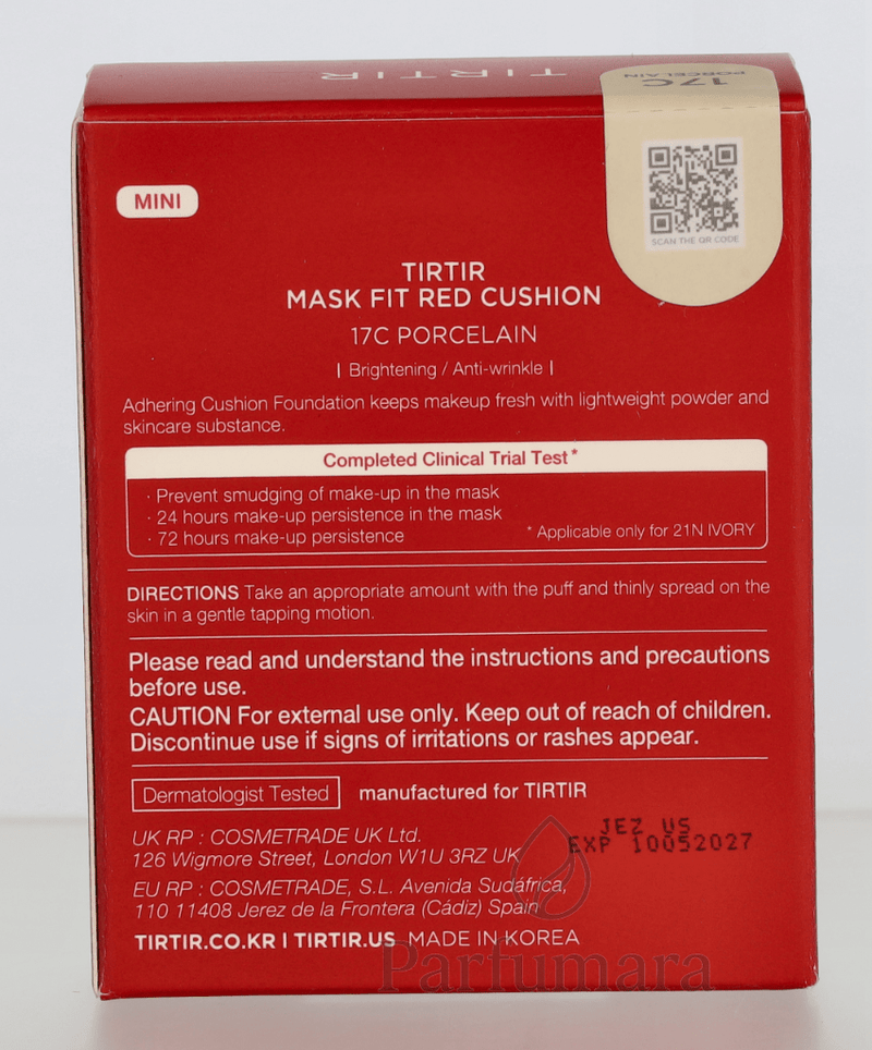 Tirtir Mask Fit Red Cushion Foundation SPF40 17C Porcelain 18 g