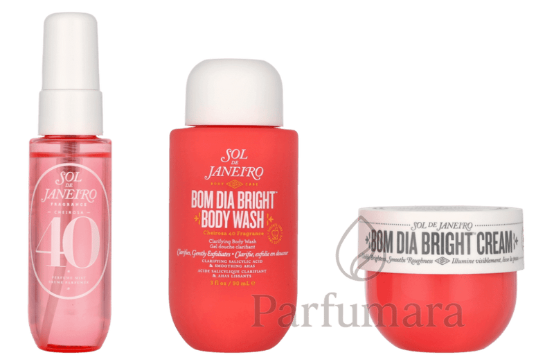Sol De Janeiro Bom Dia Jet Set Cheirosa 40 Perfume Mist 30ml/Clarifying Body Wash 90ml/Bright Cream 50ml 170 ml