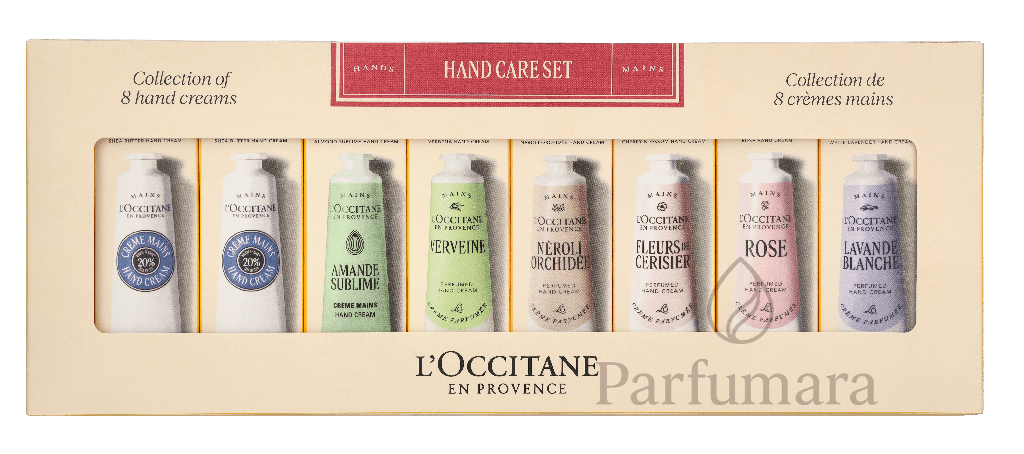 L'Occitane Hand Care Set 8x 30ml - Hand Cream - 2x Karite/Rose/Fleurs De Cerisier/Lavande Blanche/Néroli Orchidee/Amande Sublime/Verveine 240 ml