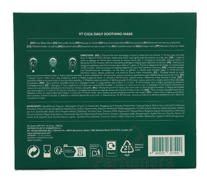 VT Cosmetic Cica Daily Soothing Mask 30 Stück