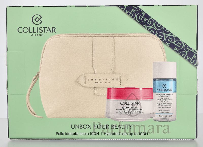 Collistar Idroattiva Set Deep Hydratation Cream 50ml/Mini Bifase Cleanser 35ml/Pouch 85 ml