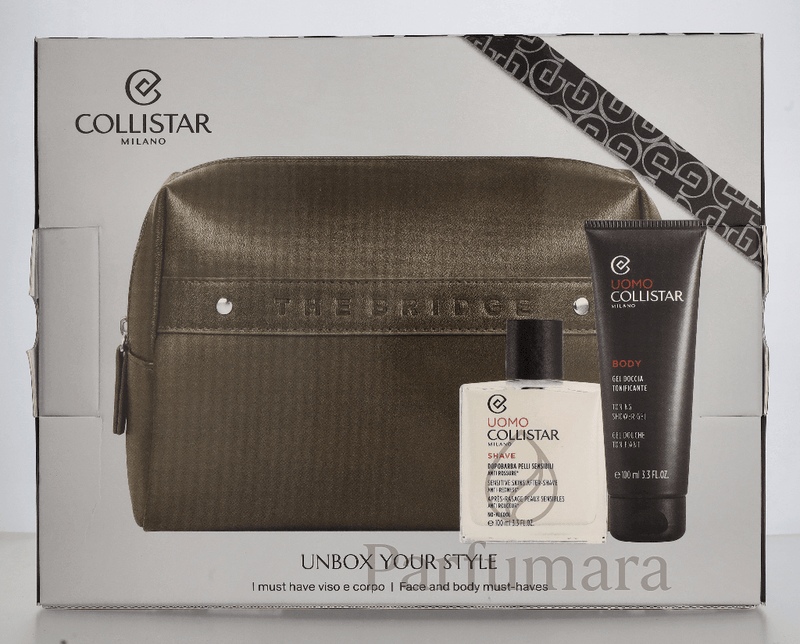 Collistar Uomo Set Aftershave Sensitive Skin 100 ml / Mini Toning Shower Gel 100 ml / Pouch 200 ml