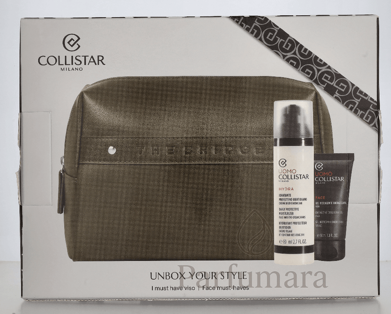 Collistar Uomo Set Daily Protective Moisturizer 80 ml / Mini Energizing Cleansing Gel 30 ml / Pouch 110 ml