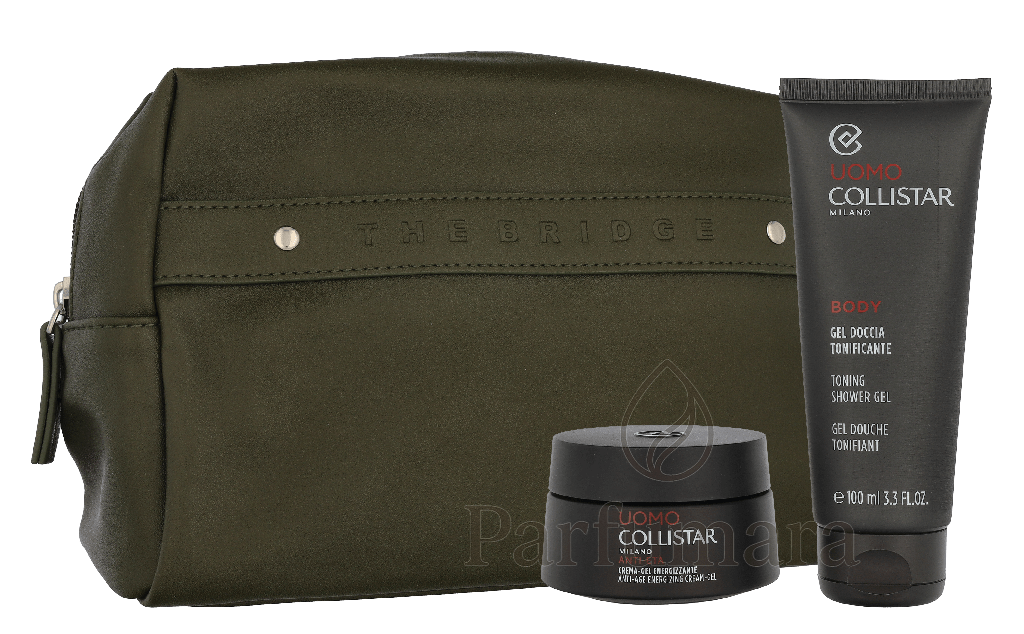 Collistar Uomo Set Energizing Anti - Age Cream Gel 50 ml/Mini Toning Shower Gel 100 ml/Pouch 150 ml