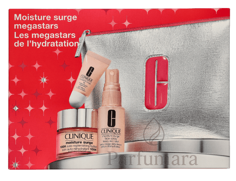 Clinique Moisture Surge Value Set Moisture Surge 100 - Hour Auto - Replenishing Hydrator 50ml/Moisture Surge Face Spray 30ml/Moisture Surge Lip Hydro - Plump Treatment 7ml 87 ml