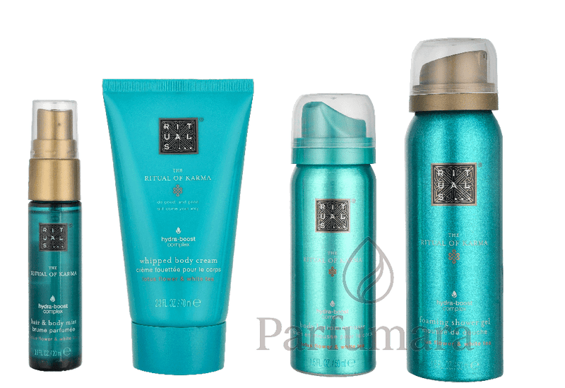 Rituals Karma Small Geschenkset Hair & Body Mist 20ml/48h Hydrating Body Cream 70ml/Foaming Shower Gel 50ml/Body Lotion Mousse 50ml 190 ml
