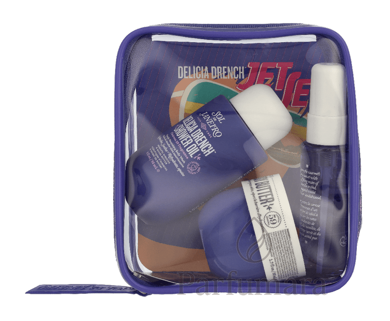 Sol De Janeiro Delicia Drench Jet Set Delicia Drench Body Butter 50ml/Delicia Drench Shower Oil 90ml/Cheirosa 59 Delicia Drench Perfume Mist 30ml 170 ml