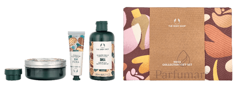 The Body Shop G4 Medium Shea Giftset Shower Cream 250ml/ Body Butter 200ml/Hand Balm 30ml/Body Mist 100ml/Large Bath Lily 580 ml