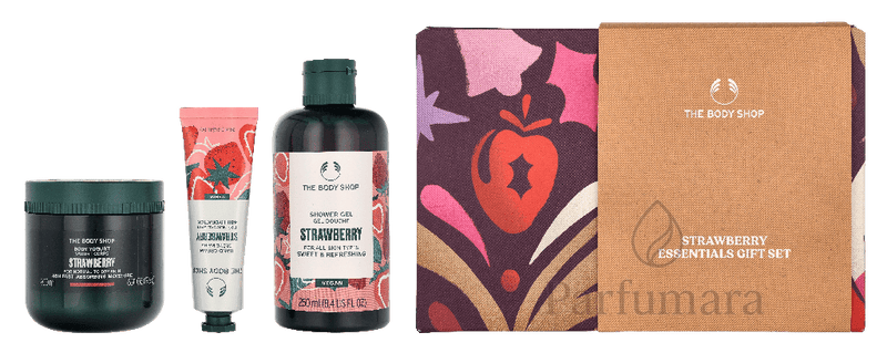 The Body Shop G3 Small Strawberry Giftset Hand Cream 30ml/Body Butter 50ml/Shower Cream 60ml 140 ml