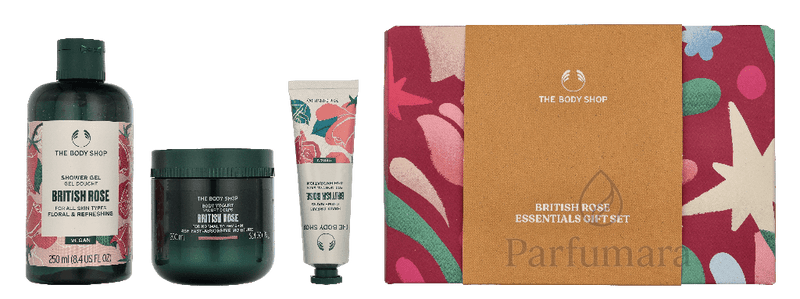 The Body Shop G3 Small British Rose Giftset Hand Cream 30ml/Body Butter 50ml/Shower Cream 60ml 140 ml