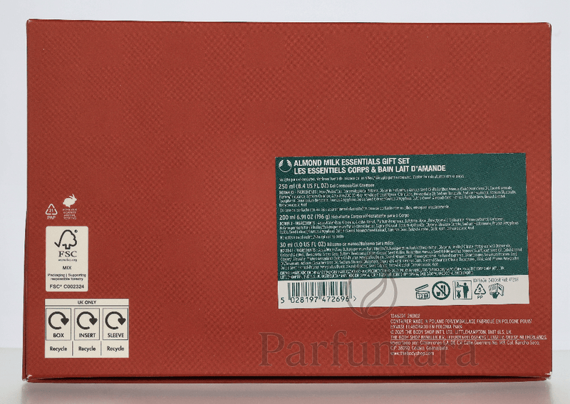 The Body Shop G3 Small Almond Milk Giftset Hand Cream 30ml/Body Butter 50ml/Shower Cream 60ml 140 ml