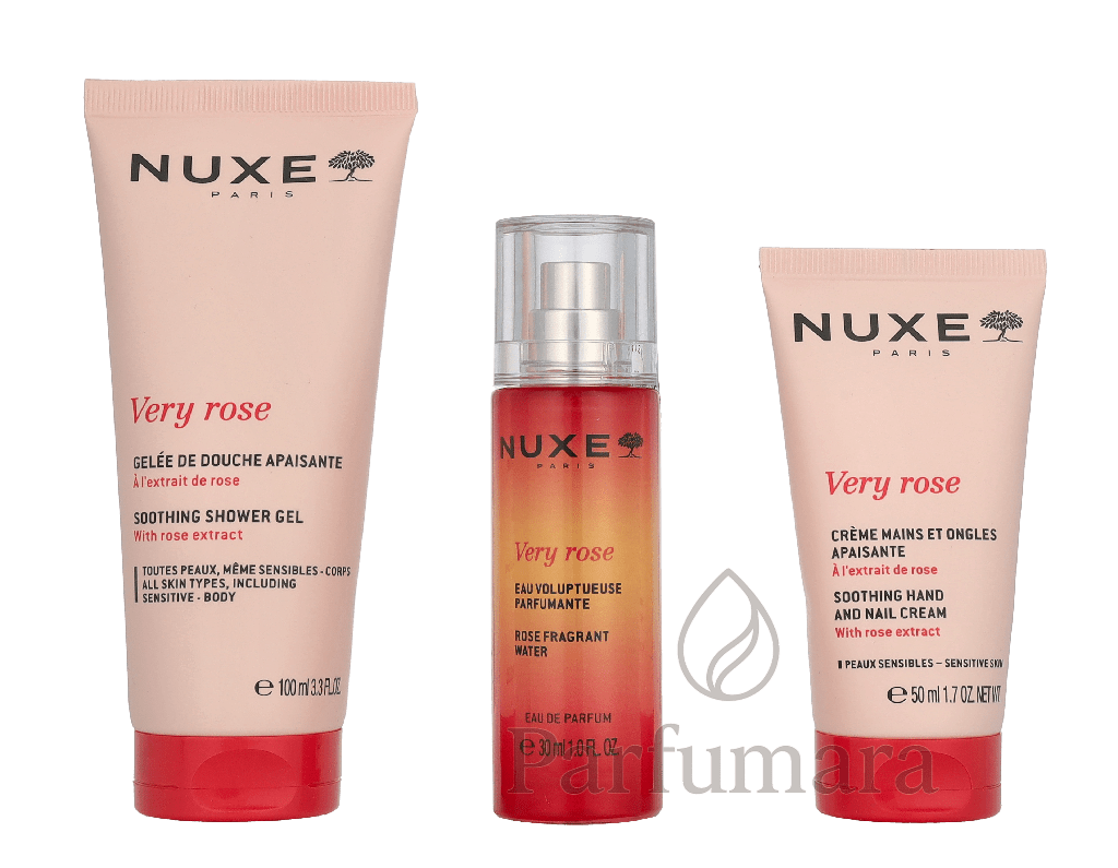 Nuxe Very Rose Set Shower Gel 100ml/ Edp Spray 30ml/Hand Cream 50ml 180 ml