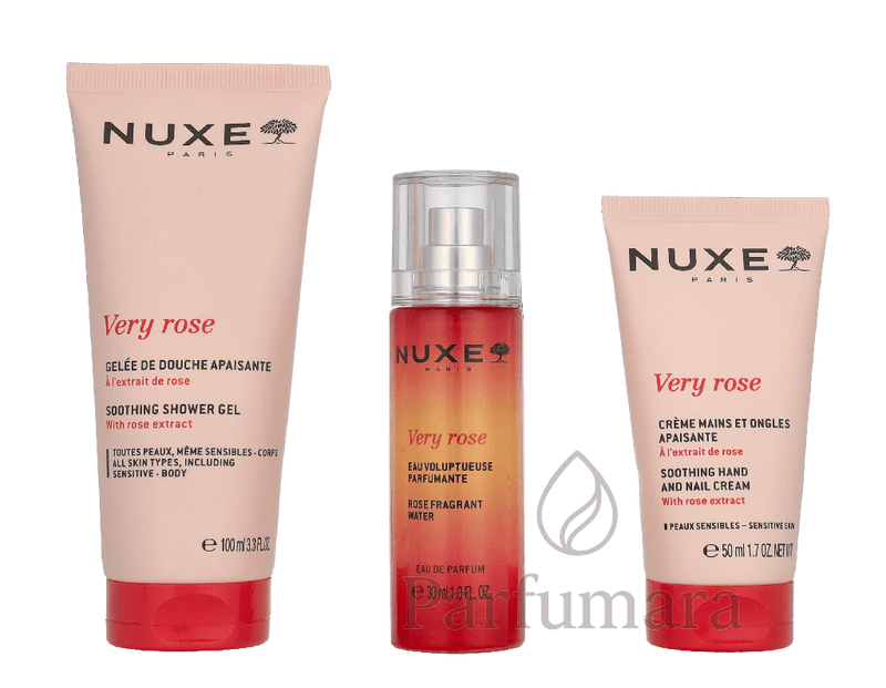 Nuxe Very Rose Set Shower Gel 100ml/ Edp Spray 30ml/Hand Cream 50ml 180 ml