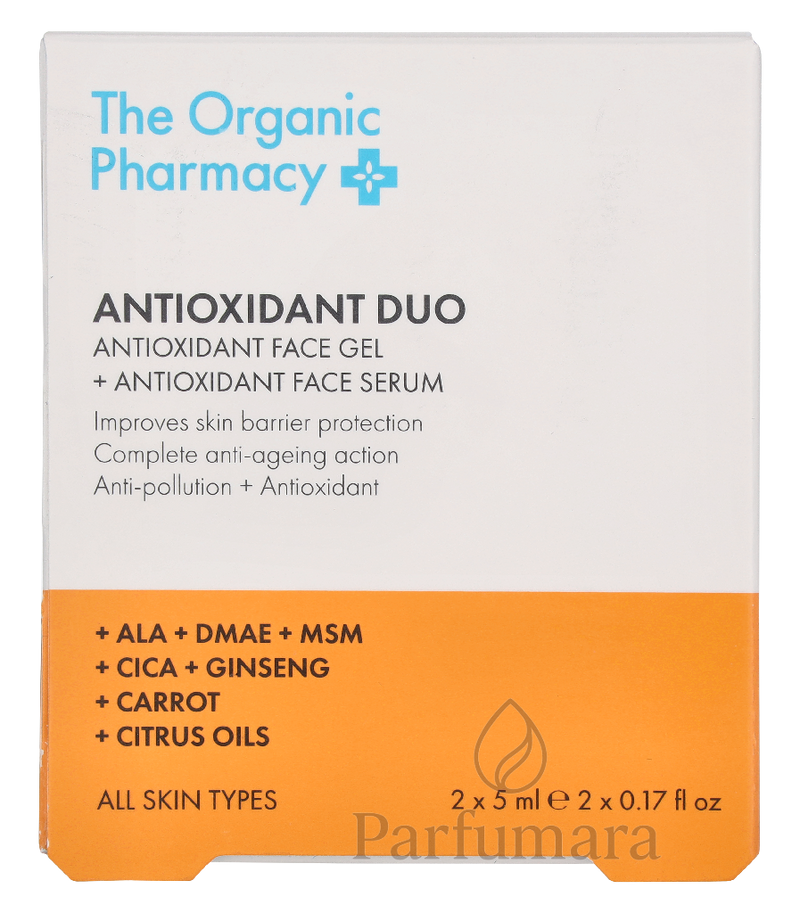 The Organic Pharmacy Antioxidant Mini Set Antioxidant Face Gel 5ml/Antioxidant Face Serum 5ml 10 ml