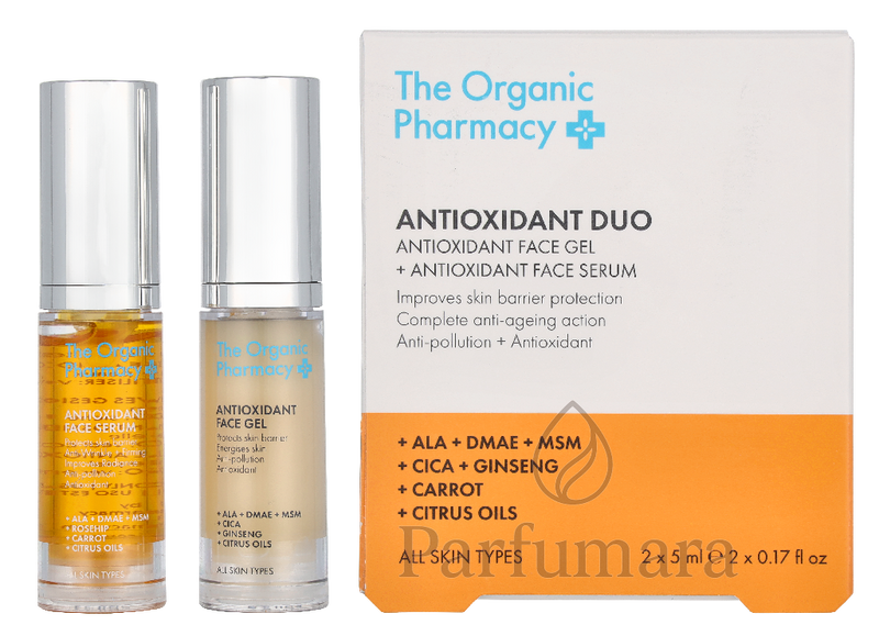 The Organic Pharmacy Antioxidant Mini Set Antioxidant Face Gel 5ml/Antioxidant Face Serum 5ml 10 ml
