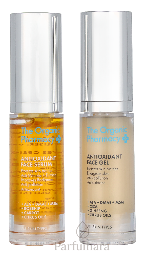The Organic Pharmacy Antioxidant Mini Set Antioxidant Face Gel 5ml/Antioxidant Face Serum 5ml 10 ml