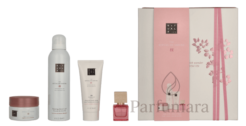 Rituals Sakura Medium Geschenkset Body Cream 100ml/Body Scrub 125g/Foaming Shower Gel 200ml/Travel - Rêve de Hanami 15ml 440 ml