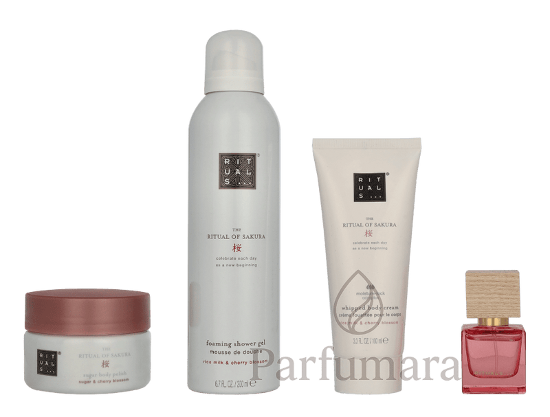 Rituals Sakura Medium Geschenkset Body Cream 100ml/Body Scrub 125g/Foaming Shower Gel 200ml/Travel - Rêve de Hanami 15ml 440 ml