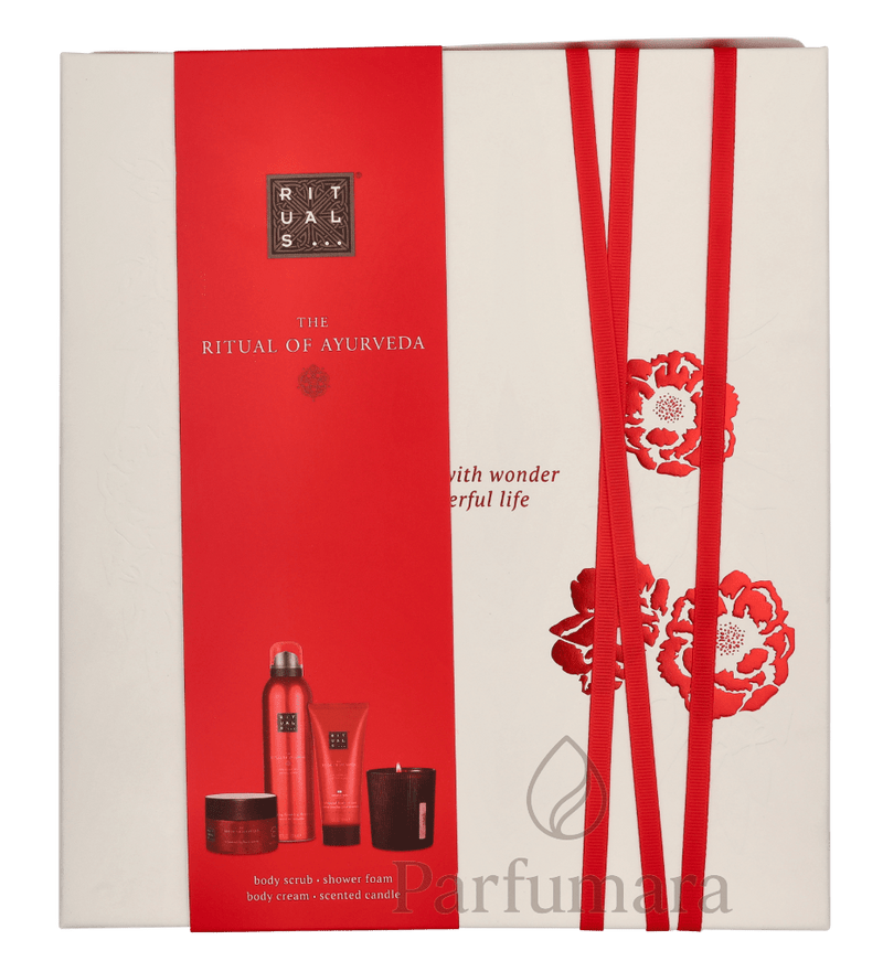Rituals Ayurveda Medium Geschenkset Candle 140g/Body Cream 100ml/Body Scrub 125g/Foaming Shower Gel 200ml 565 ml
