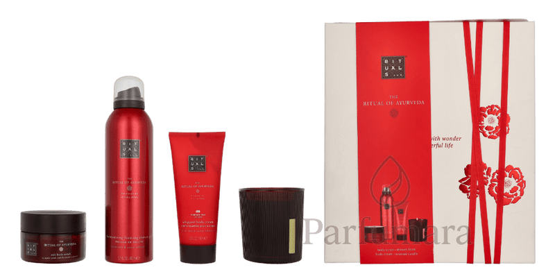 Rituals Ayurveda Medium Geschenkset Candle 140g/Body Cream 100ml/Body Scrub 125g/Foaming Shower Gel 200ml 565 ml