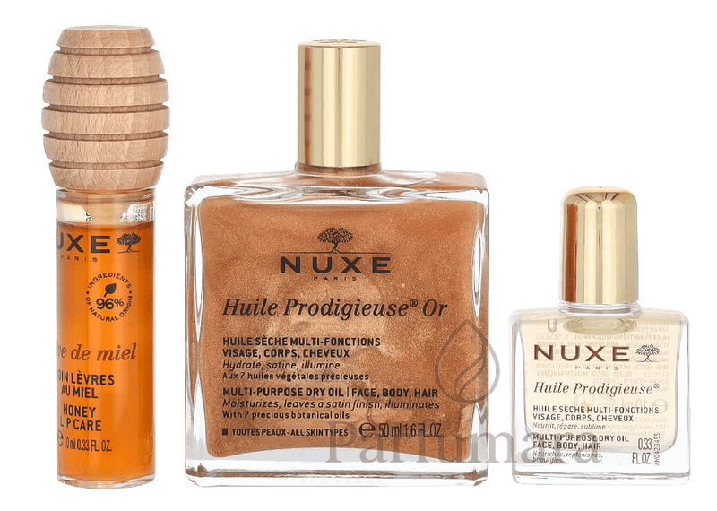 Nuxe The Infinite Glow Giftset Huile Prodigieuse 50ml/Huile Prodigieuse 10ml/Reve De Miel Lip Honey 10ml 70 ml