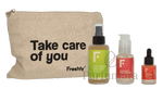 Freshly Vitamin C Essential Routine Lime Purifying Facial Toner 100ml/Rose Quartz Facial Cleanser 50ml/Minitalla Vitamin C Concentrate Serum 15ml 165 ml