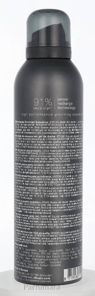 Rituals Homme Shower Foam Cedar Wood + Vit E Complex 200 ml