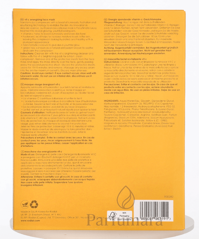 Rodial Vit C Energising Face Mask 4x20gr 80 g