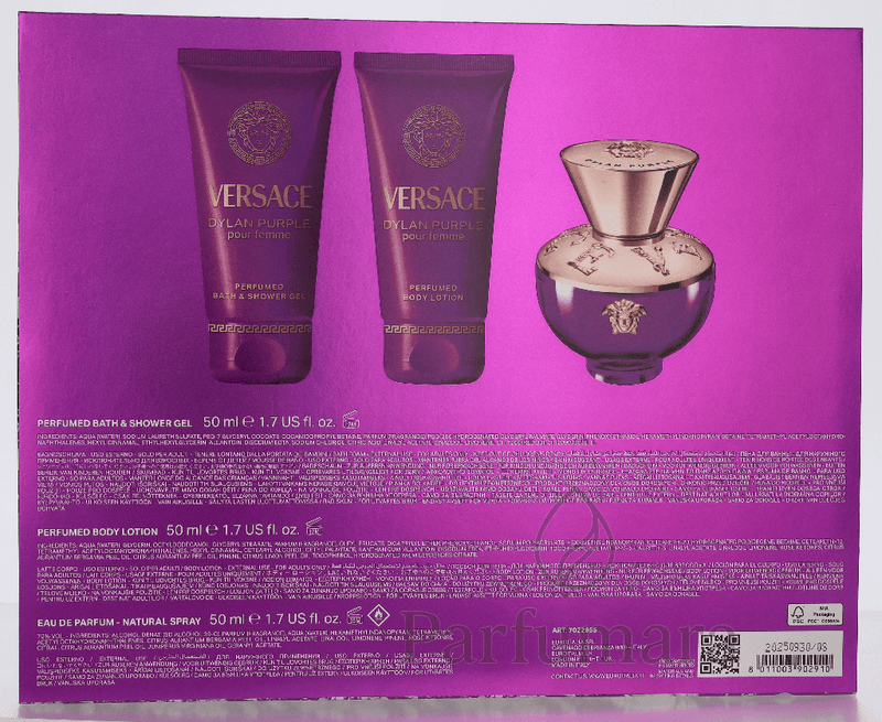 Versace Dylan Purple Geschenkset Eau de Parfum 50ml/Bath & Shower Gel 50ml/Body Lotion 50ml 150 ml