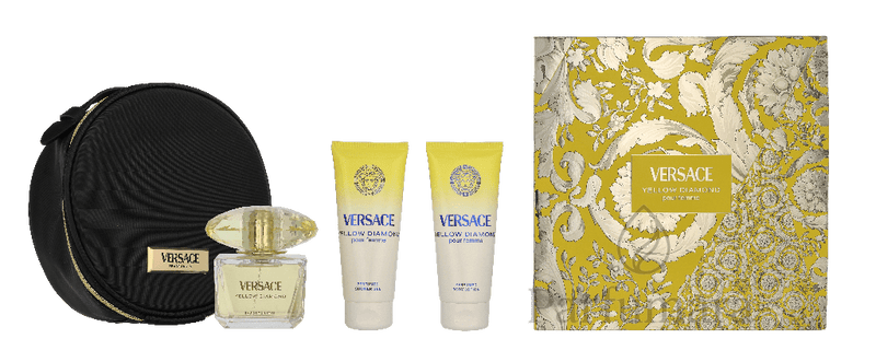 Versace Yellow Diamond Geschenkset Eau de Toilette 90ml/Bath & Shower Gel 100ml/Body Lotion 100ml/Make - Up Case 290 ml